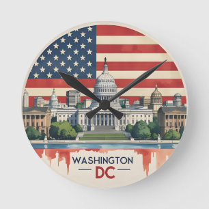 Reloj Redondo Mediano Skyline de Washington DC