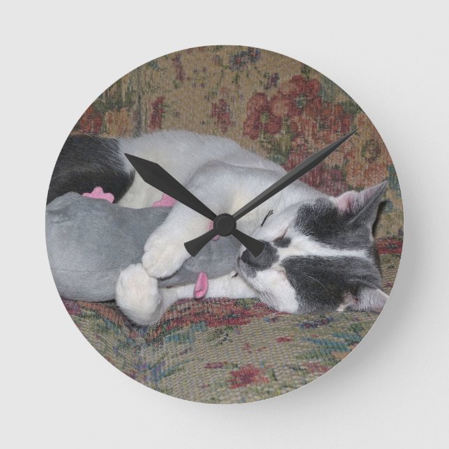 Reloj Redondo Mediano Sleeping Kitten (Anverso)