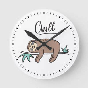 Reloj Redondo Mediano Sloth Says Chill