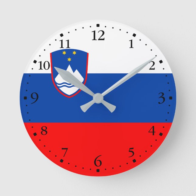 Reloj Redondo Mediano Slovenia Flag (Anverso)