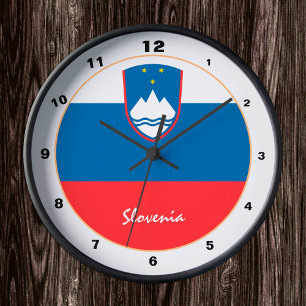 Reloj Redondo Mediano Slovenia Flag & Slovenia trendy Home / design