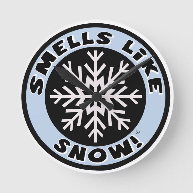 Reloj Redondo Mediano Smells Like Snow! Clock! (Anverso)