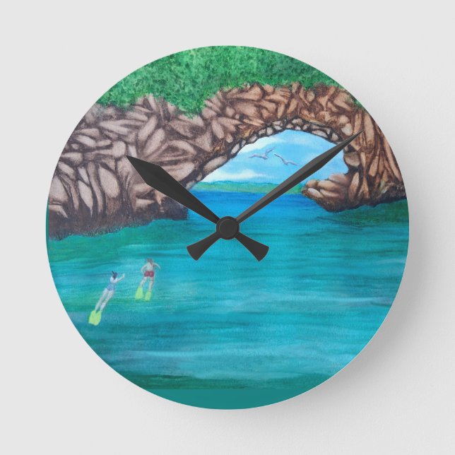 Reloj Redondo Mediano Snorkeling en Wonderland (Anverso)