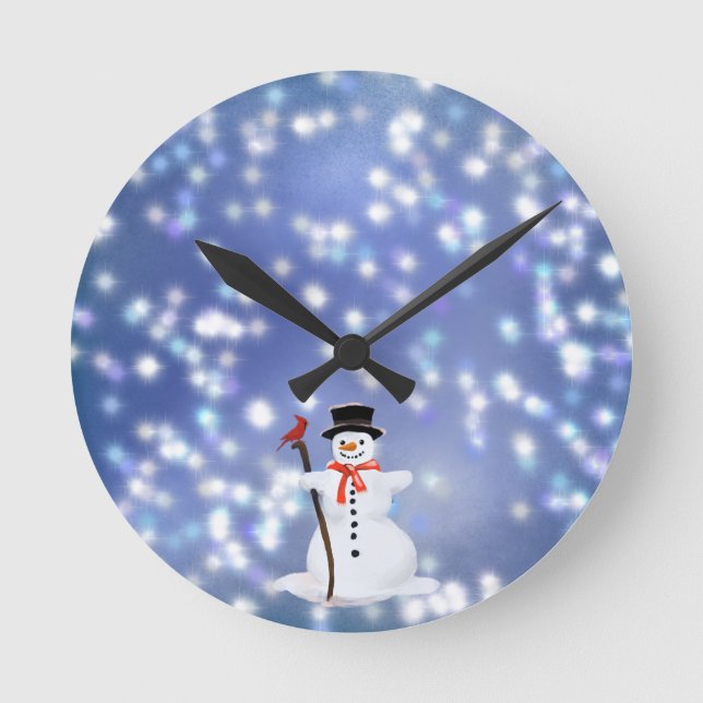 Reloj Redondo Mediano Snowman (Anverso)