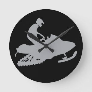 Reloj Redondo Mediano Snowmobiler gris plateado