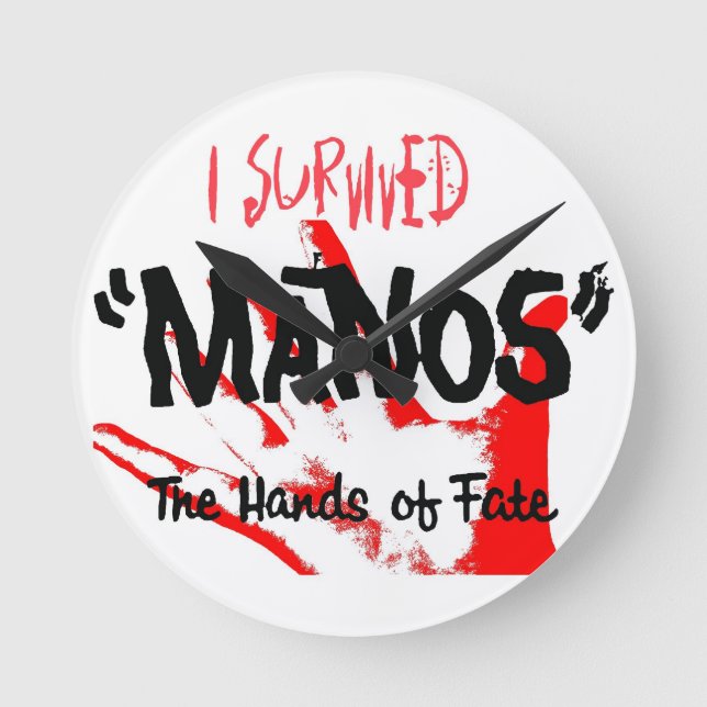 Reloj Redondo Mediano ¡Sobreviví Manos - el reloj! (Anverso)