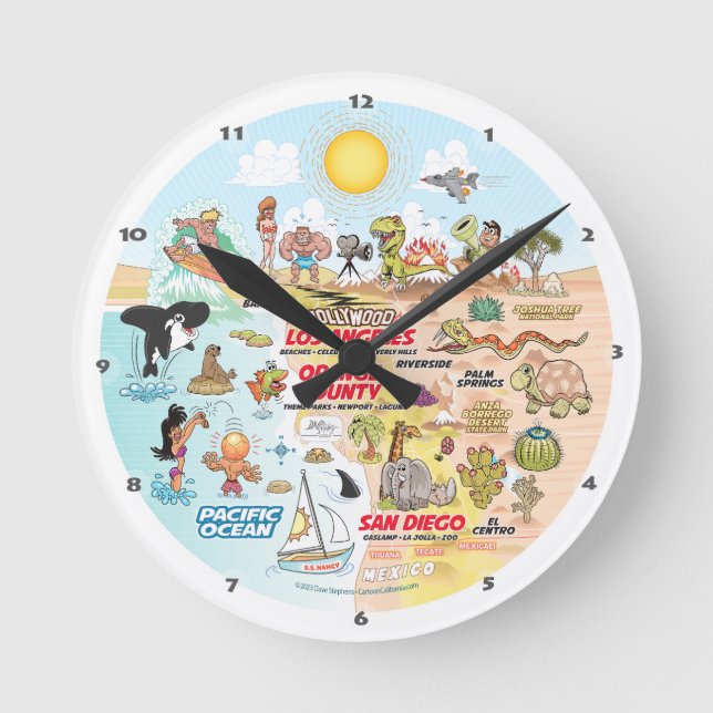 Reloj Redondo Mediano SoCal Sunset (Anverso)