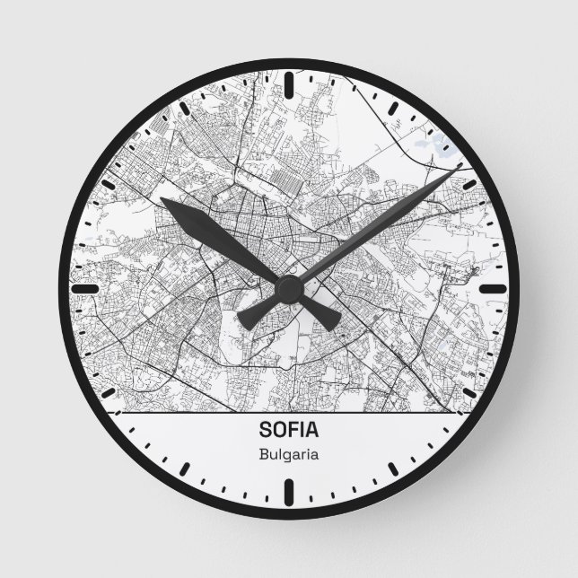 Reloj Redondo Mediano Sofia Clock City Line Art (Anverso)
