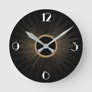 Reloj Redondo Mediano Sol Art Deco con números