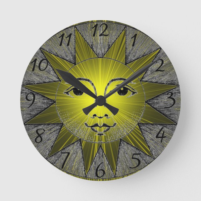 Reloj Redondo Mediano Sol sonriente (Anverso)