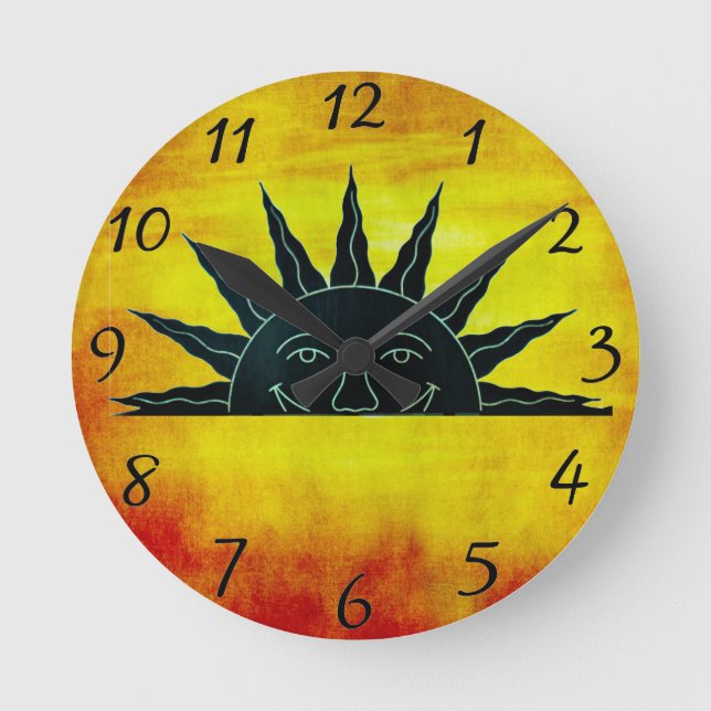 Reloj Redondo Mediano Sol sonriente (Anverso)