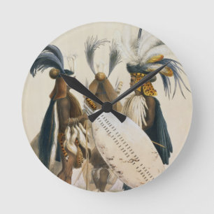 Reloj Redondo Mediano Soldados zulúes del Ejército del Rey Panda, placa