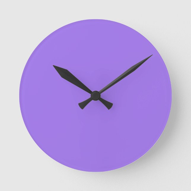 Reloj Redondo Mediano Solid Bright Lavender Purple Wall Clock (Anverso)