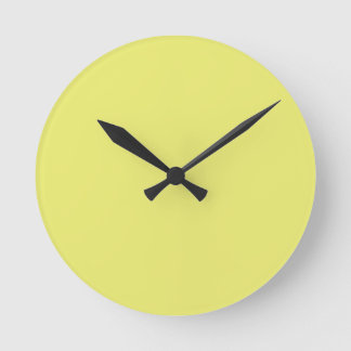 Reloj Redondo Mediano Solid Bright Lemon Yellow Wall Clock