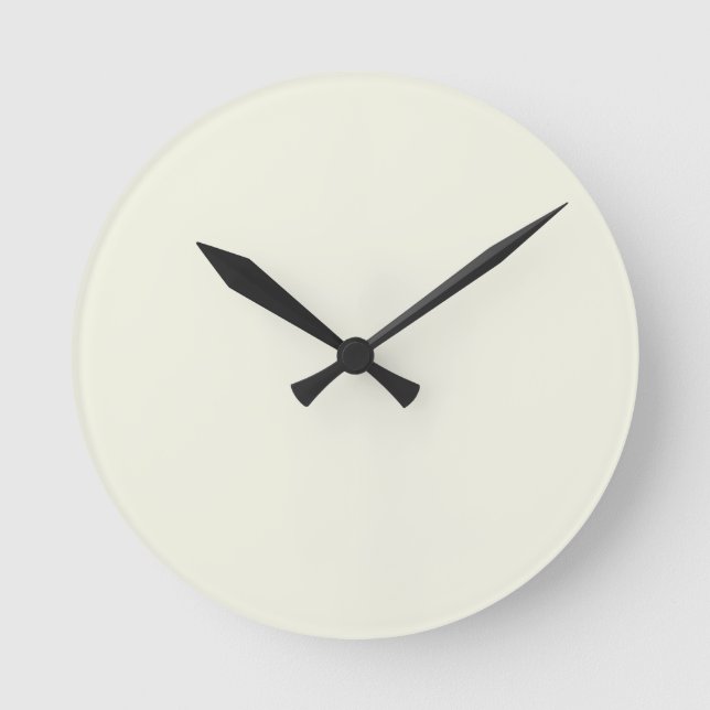 Reloj Redondo Mediano Solid Pale Butter Yellow Wall Clock (Anverso)