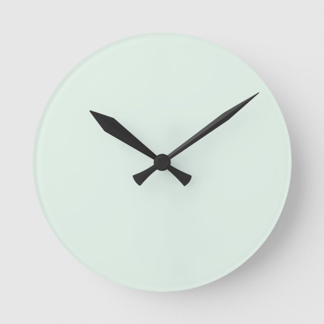 Reloj Redondo Mediano Solid Pale Mint Green Wall Clock (Anverso)
