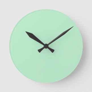 Reloj Redondo Mediano Solid Soft Mint Green Wall Clock
