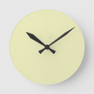 Reloj Redondo Mediano Solid Soft Pastel Yellow Wall Clock
