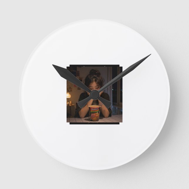 Reloj Redondo Mediano Solo un bocado más 🍜 (Anverso)