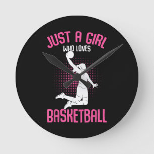 Reloj Redondo Mediano Solo una chica que ama el baloncesto niños niñas
