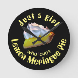 Reloj Redondo Mediano Sólo una chica que ama la tarta de merengue de lim