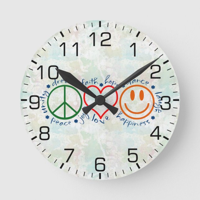 Reloj Redondo Mediano Sonrisa del amor de la paz (Anverso)