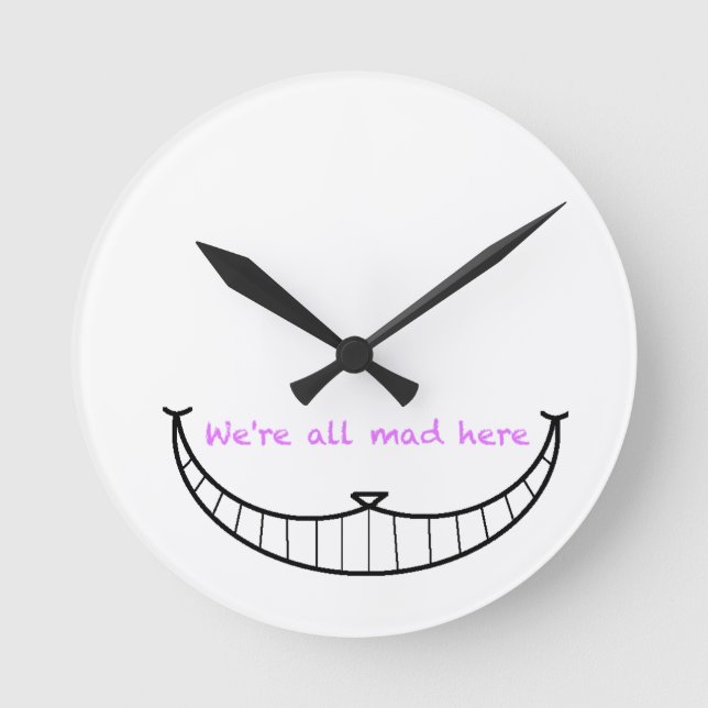 Reloj Redondo Mediano Sonrisa del gato de Cheshire (Anverso)