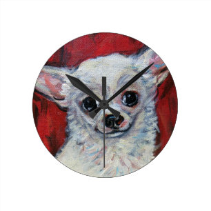 Reloj Redondo Mediano Sonrisa linda minúscula de la chihuahua