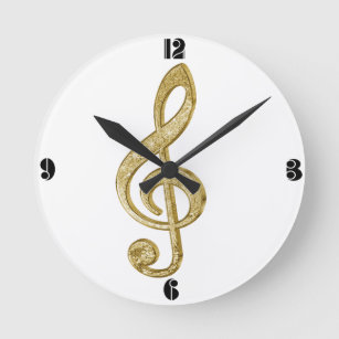 Reloj Redondo Mediano Sorprendente bar de oro efectos de la música del t