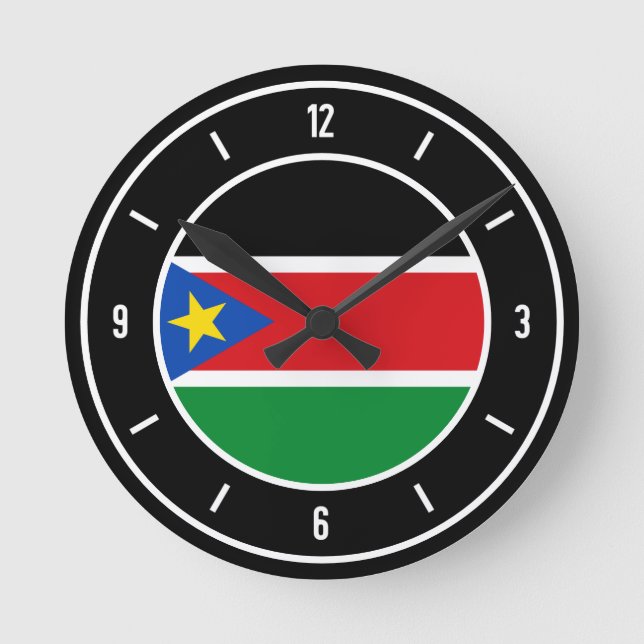 Reloj Redondo Mediano South Sudan Flag Elegant (Anverso)