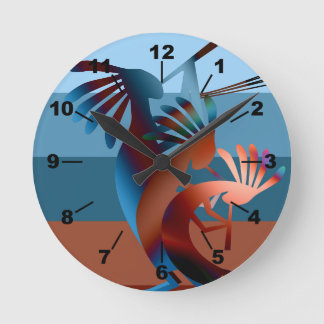 Reloj Redondo Mediano Southwest Kokopelli Music 2