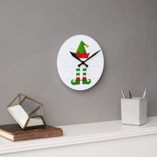 Reloj Redondo Mediano Soy el ministro Schnauzer Lover   Navidades Elf