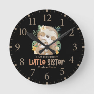 Reloj Redondo Mediano Soy la hermana menor más linda Personalizado
