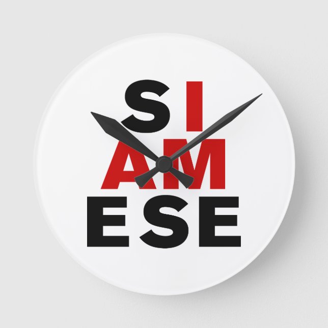 RELOJ REDONDO MEDIANO SOY SIAMÉS (Anverso)