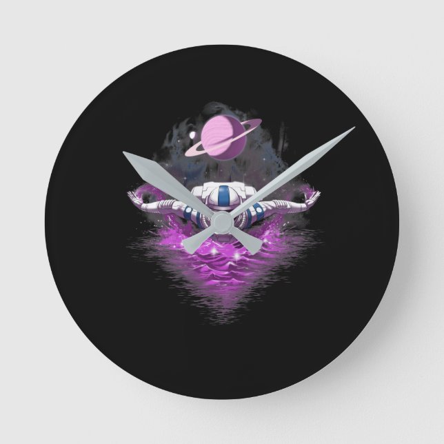 Reloj Redondo Mediano Space Astronaut Swimming (Anverso)