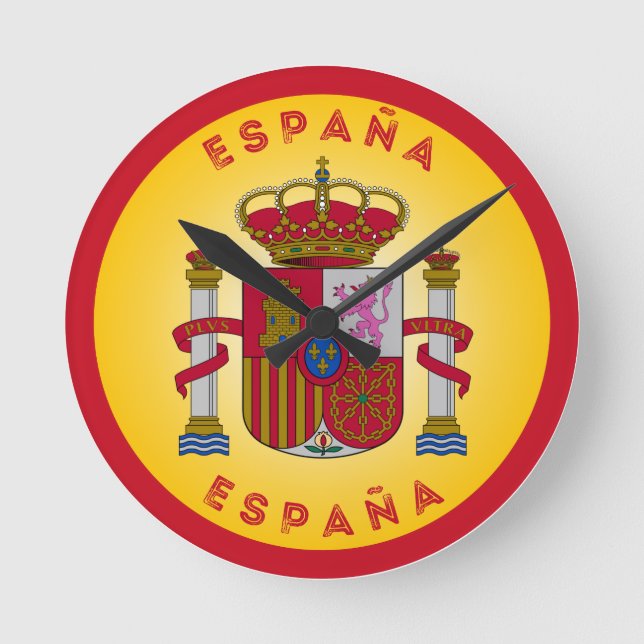 Reloj Redondo Mediano Spain Coat of Arms Circle Shape  (Anverso)