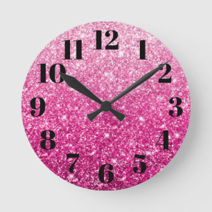 Reloj Redondo Mediano Sparkly Luxury Pink Ombre