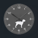 Reloj Redondo Mediano Spinone Italiano Perro Raza Silhouette<br><div class="desc">Reloj de pared de silueta de Spinone Italiano para casa u oficina. Hace un regalo original. Echa un vistazo al Doodle World de Jenn para ver aún más lindos relojes decorativos de animales y decoración en casa.</div>