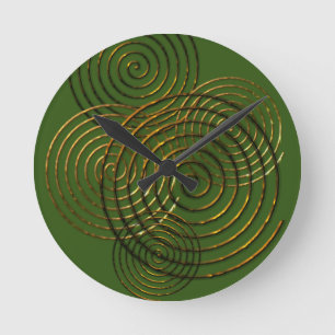 Reloj Redondo Mediano Spiral Símbolo celta oro metálico