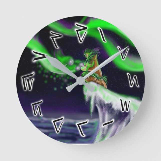 Reloj Redondo Mediano Spirit of the Northern Lights Wall Clock (Anverso)