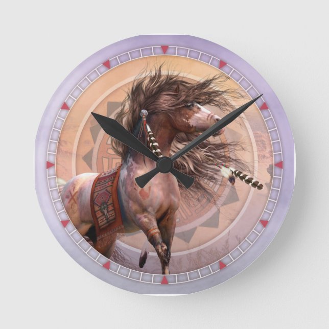 Reloj Redondo Mediano Spirit Warrior Wall Clock (Anverso)