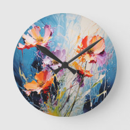 Reloj Redondo Mediano Splash Arte floral