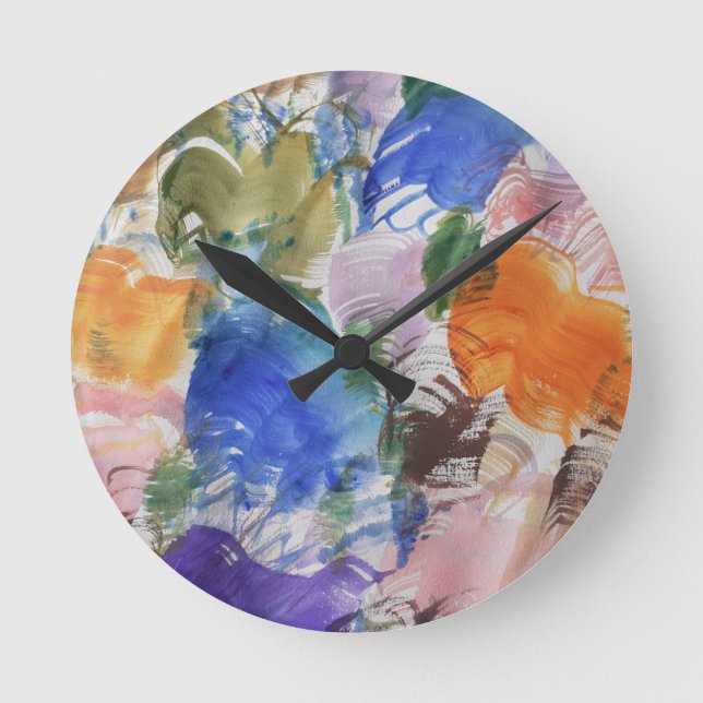 Reloj Redondo Mediano Splash de color (Anverso)