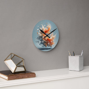 Reloj Redondo Mediano Splash Tropical