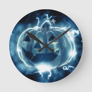 Reloj Redondo Mediano Spooky Jack-o-Lantern