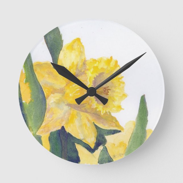 Reloj Redondo Mediano Spring Daffodils (Anverso)