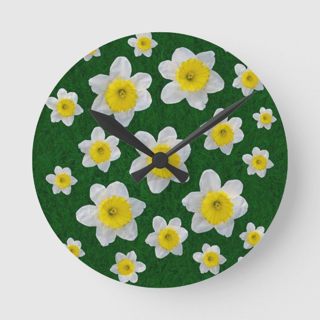 Reloj Redondo Mediano Spring Daffodils (Anverso)