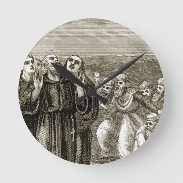 Reloj Redondo Mediano St. Columba que canta, y atacado por los druidas, (Anverso)