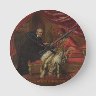 Reloj Redondo Mediano St. Filippo Neri Curing Pope Clemente VIII