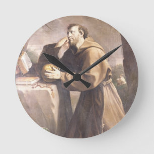 Reloj Redondo Mediano St Francis de Assisi en el rezo